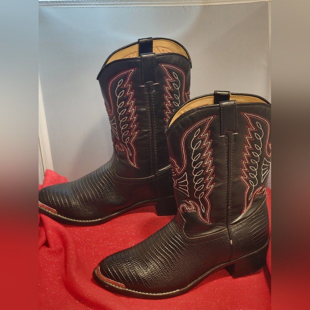 Durango Lizard Print Slip-on On Cowboy/Western Rodeo Boots Size 5 1/2 D BT940